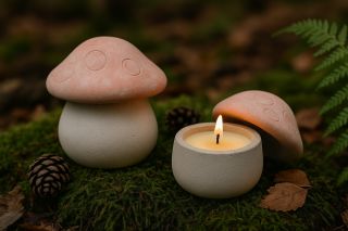 🍂 Podzimní novinka 🍄✨ Naše svíčka ve tvaru houbičky přináší do domova kouzlo lesa a tepla. Betonový kalíšek ukrývá 90 ml...